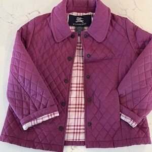 Burberry Kids Quilted Purple Jacket